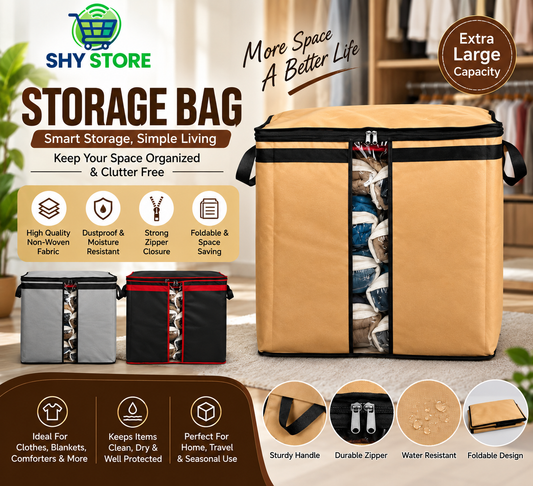 Heavy-Duty 110GSM Storage Bag – Foldable Closet Organizer for Clothes, Quilts & Blankets