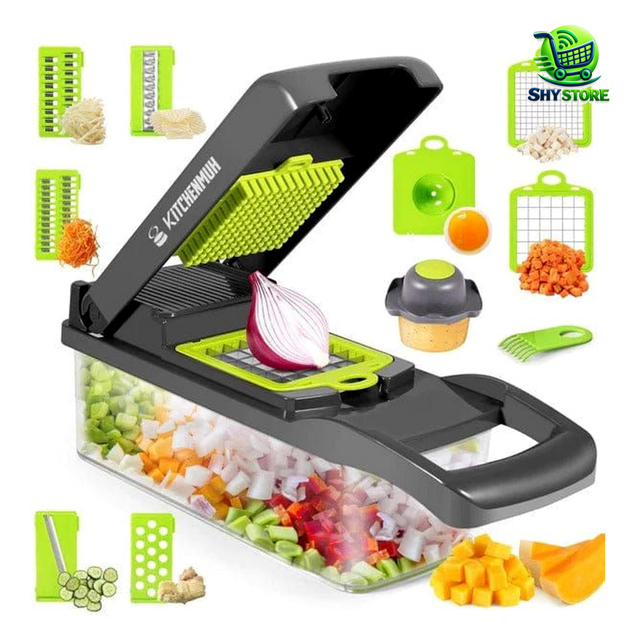 Multi-function Vegetable Cutter & Slicer with Storage Container