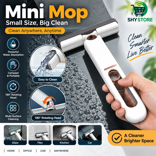 New Portable Mini Squeeze Mop | Compact, Lightweight & Easy Cleaning
