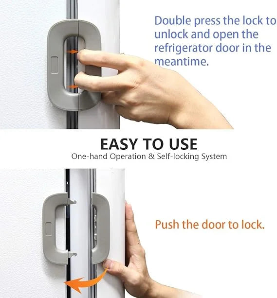 Child Safety Refrigerator Lock | Double Button Fridge & Freezer Door Lock